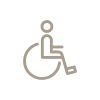 Ein einfaches, beigefarbenes Symbol für Barrierefreiheit mit einer im Rollstuhl sitzenden Person auf weißem Hintergrund – ideal für die Beschilderung von Hochzeitslocations in Thüringen, um Inklusion zu gewährleisten. Ein einfaches, beigefarbenes Symbol für Barrierefreiheit mit einer im Rollstuhl sitzenden Person auf weißem Hintergrund - ideal für die Beschilderung von Hochzeitslocations in Thüringen, um Inklusion zu gewährleisten.